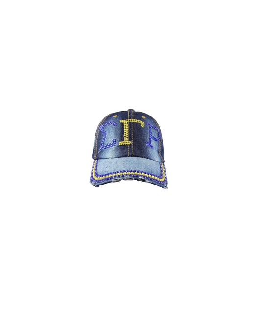 Sigma Gamma Rho Denim Rhinestone Hat
